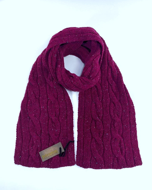 Cable and Rib Scarf – Berry - Fisherman Out of Ireland