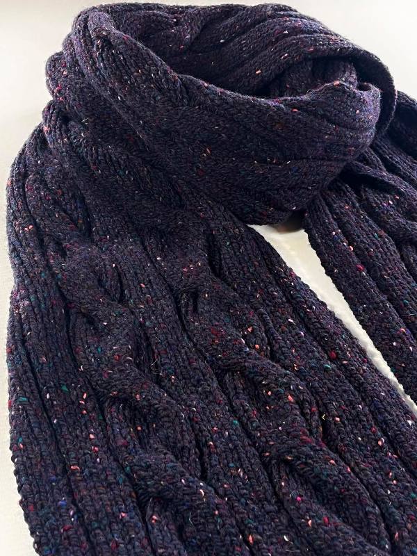 Cable and Rib Scarf - Seabed - Fisherman Out of Ireland - detail