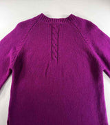 Crew Raglan Sweater with cable details - Foxglove - Fisherman Out of Ireland - back detail