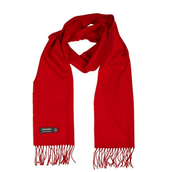 Fine Merino Scarf - Red - John Hanly 