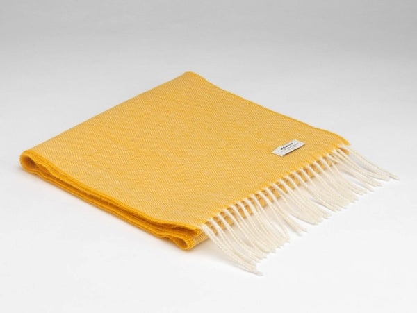 Herringbone Lambswool Scarf - Sunflower - McNutt of Donegal