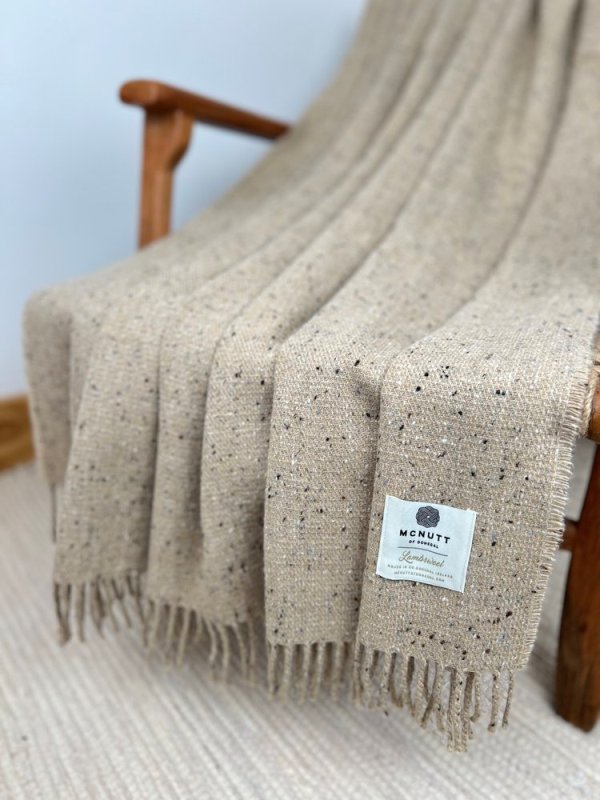 Lambswool Tweed Throw - Inishkeel - McNutt - on chair