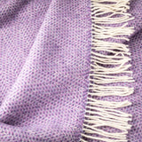 Merino and Cashmere Throw - Lavender Purple Herringbone - John Hanly - close up