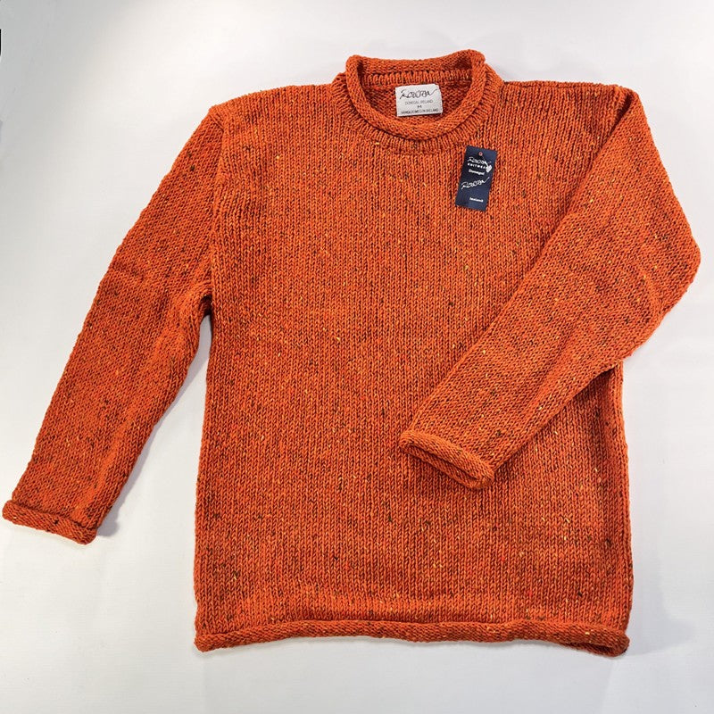 Roll neck jumper – Speckled orange – Rossan Knitwear