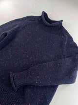 Saddle Shoulder Jumper with Roll Edges - Seabed - Fisherman Out of Ireland - detail