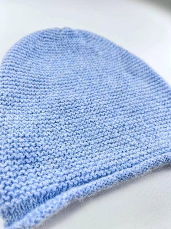 Slouchy Beanie - Forget Me Not - Fisherman Out of Ireland - detail