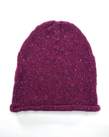 Slouchy Hat with roll edge - Berry - Fisherman Out of Ireland