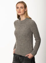 Links Stitch Mock Neck Sweater - Smoke - Fisherman Out of Ireland - side