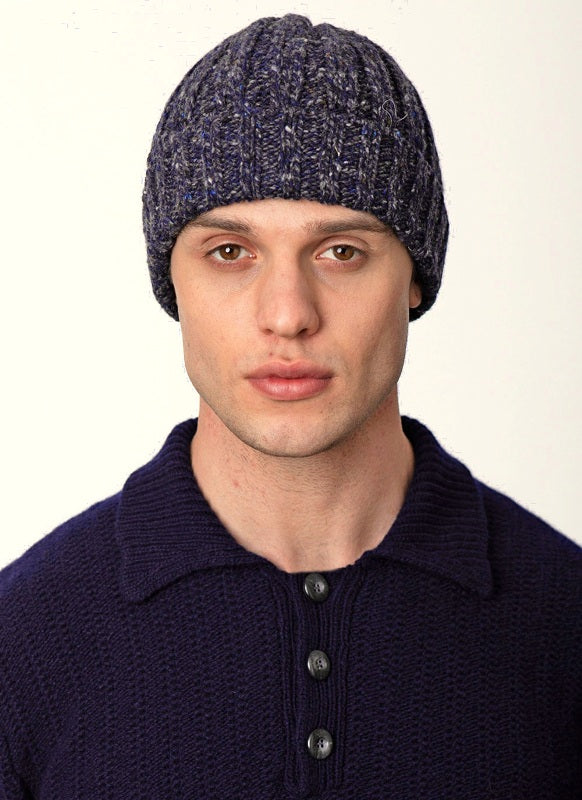 Ribbed Hat - Navy Slate - Fisherman Out of Ireland